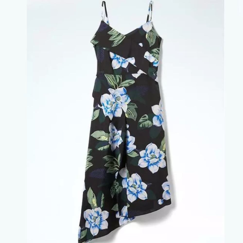 Banana Republic Floral Asymmetrical Hem Dress